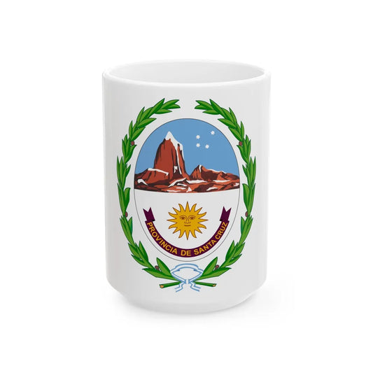 Coat of Arms Santa Cruz Argentina - White Coffee Mug-15oz-Go Mug Yourself