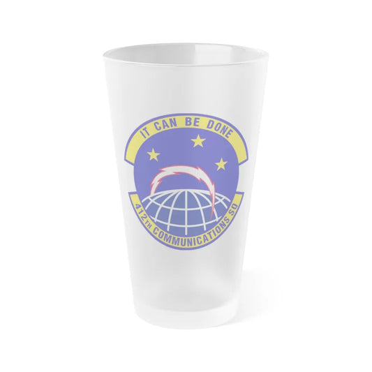 412th Communications Squadron (U.S. Air Force) Frosted Pint Glass 16oz-16oz-Frosted-Go Mug Yourself