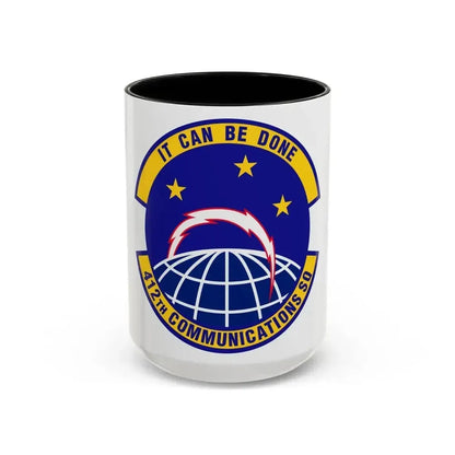 412th Communications Squadron (U.S. Air Force) Accent Coffee Mug 15oz Black - Go Mug Yourself