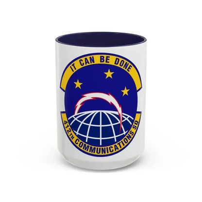 412th Communications Squadron (U.S. Air Force) Accent Coffee Mug 15oz Navy - Go Mug Yourself