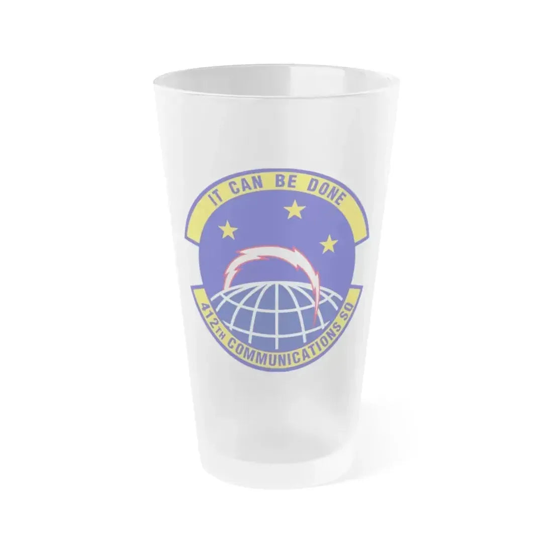 412th Communications Squadron (U.S. Air Force) Frosted Pint Glass 16oz 16oz Frosted - Go Mug Yourself