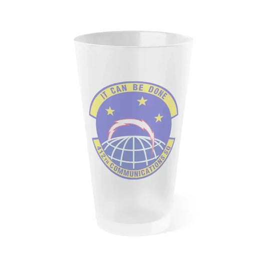 412th Communications Squadron (U.S. Air Force) Frosted Pint Glass 16oz 16oz Frosted - Go Mug Yourself
