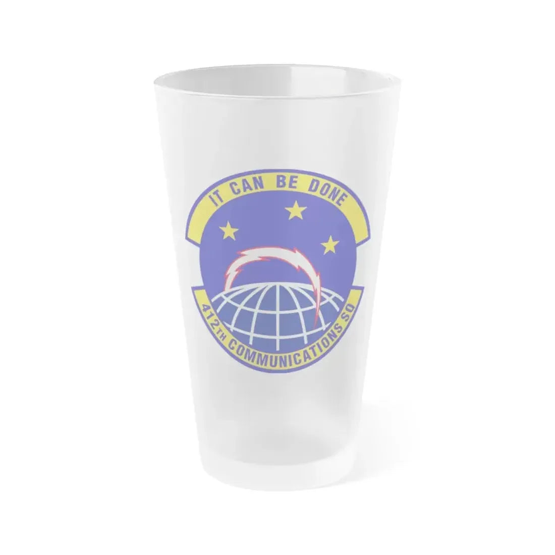 412th Communications Squadron (U.S. Air Force) Frosted Pint Glass 16oz 16oz Frosted - Go Mug Yourself