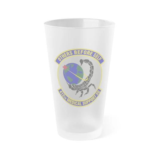 412th Medical Support Squadron (U.S. Air Force) Frosted Pint Glass 16oz-16oz-Frosted-Go Mug Yourself