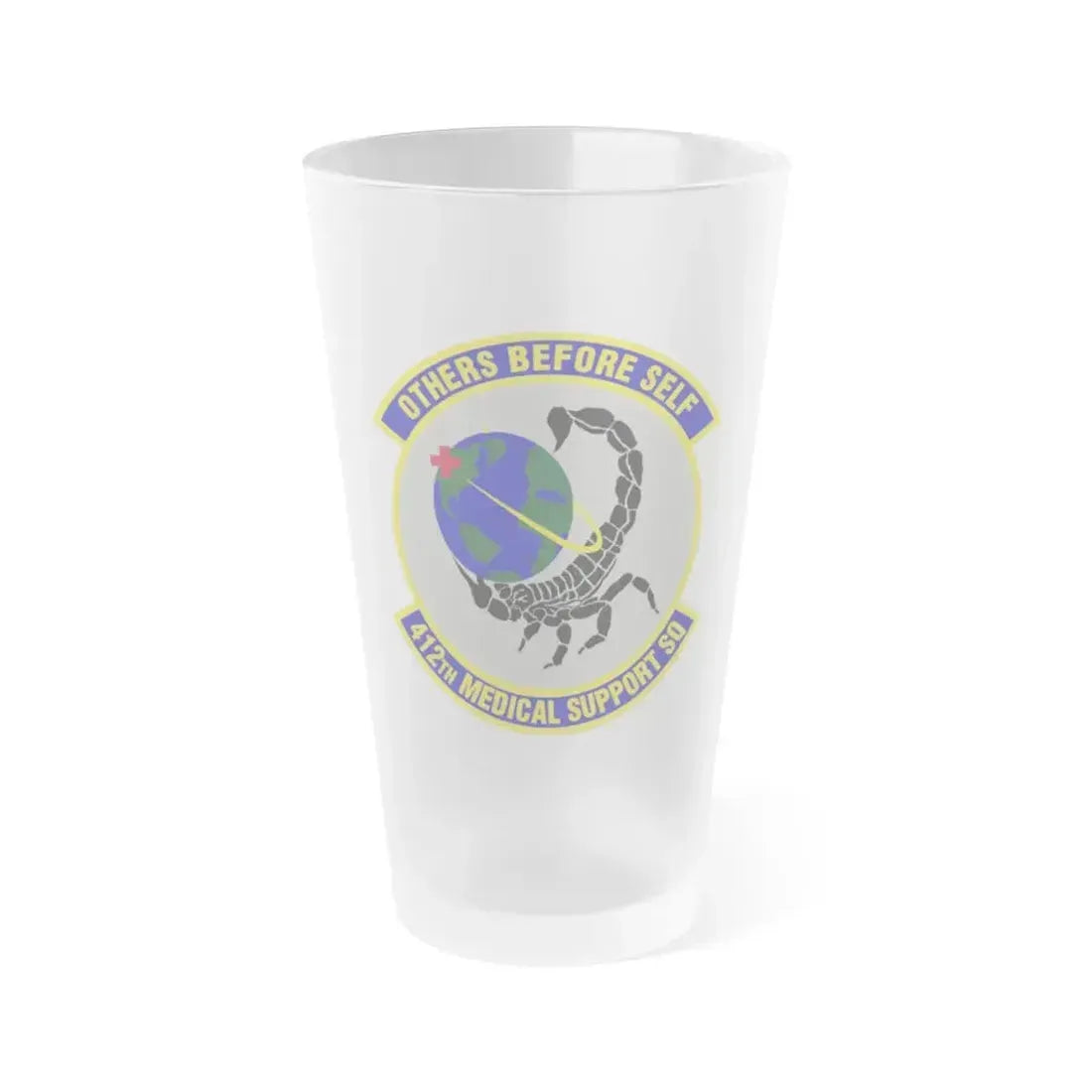 412th Medical Support Squadron (U.S. Air Force) Frosted Pint Glass 16oz 16oz Frosted - Go Mug Yourself