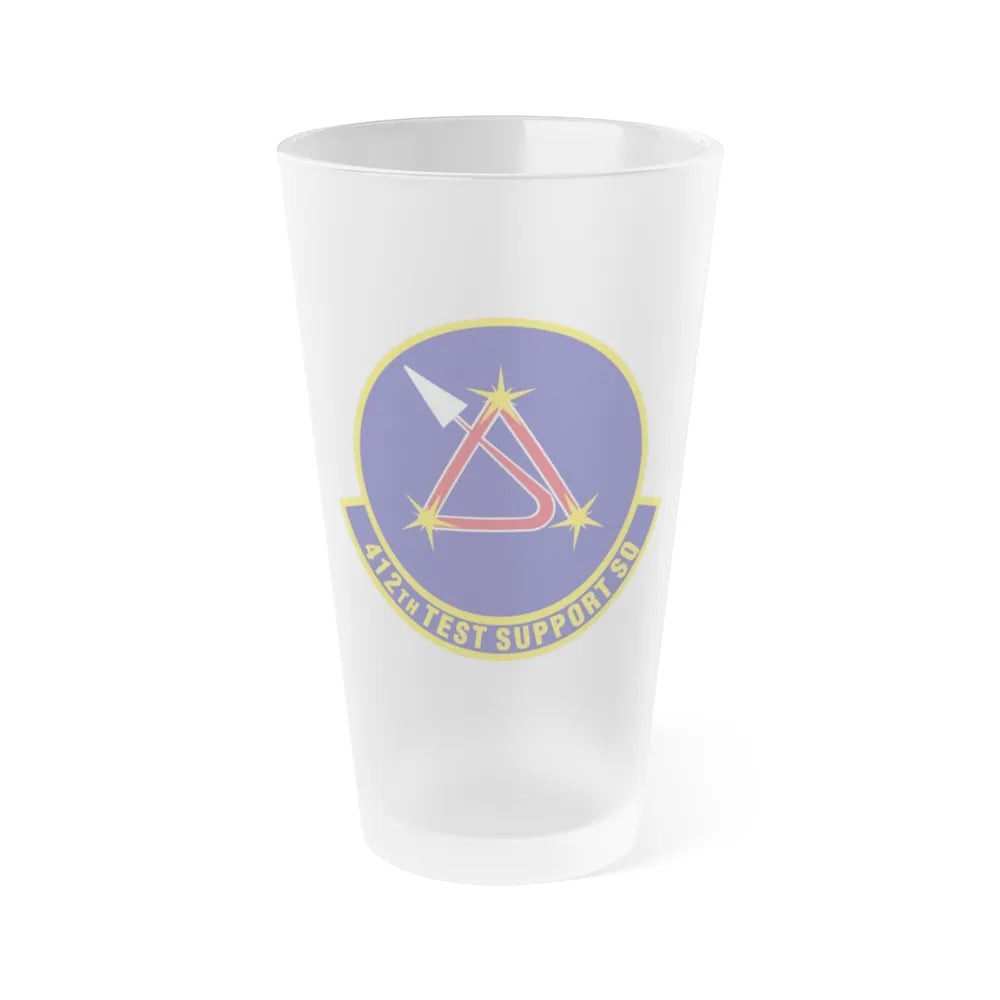 412th Test Support Squadron (U.S. Air Force) Frosted Pint Glass 16oz-16oz-Frosted-Go Mug Yourself