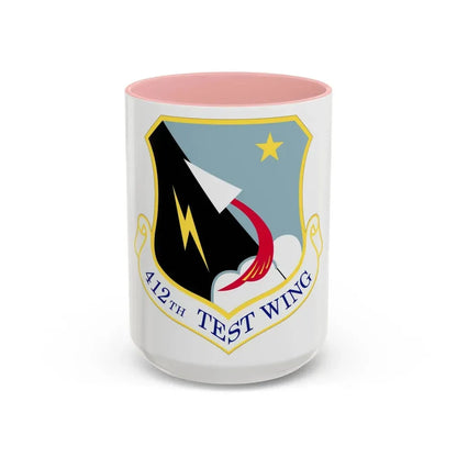 412th Test Wing (U.S. Air Force) Accent Coffee Mug 15oz Pink - Go Mug Yourself