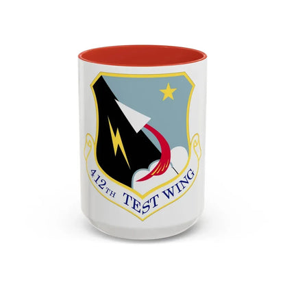 412th Test Wing (U.S. Air Force) Accent Coffee Mug 15oz Red - Go Mug Yourself