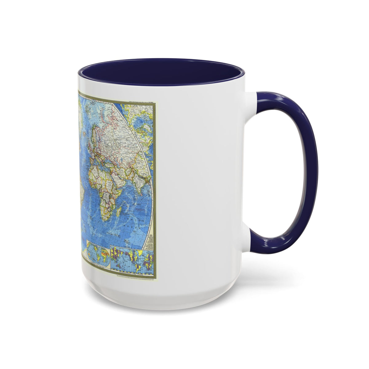 World Map (1970) (Map) Accent Coffee Mug
