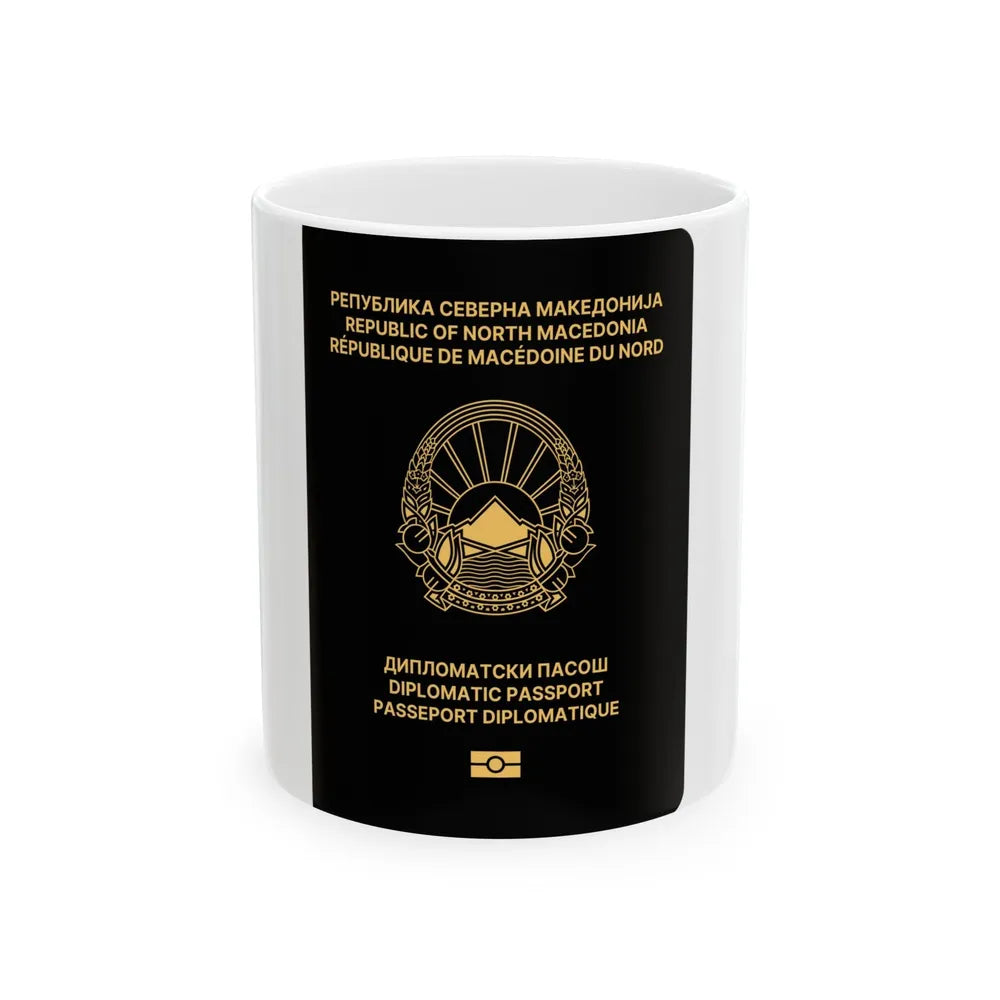 Macedonian Passport (Diplomatic) - White Coffee Mug-11oz-Go Mug Yourself