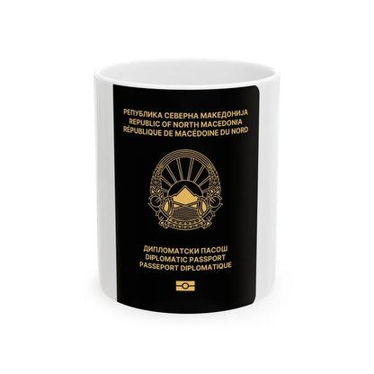 Macedonian Passport (Diplomatic) - White Coffee Mug-11oz-Go Mug Yourself