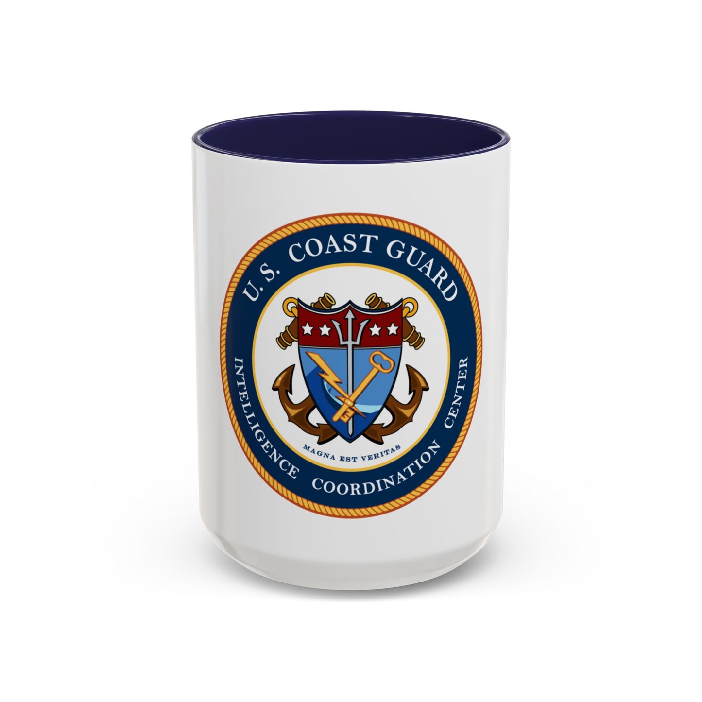 USCG Intelligence Coordination Center (U.S. Coast Guard) Accent Coffee Mug