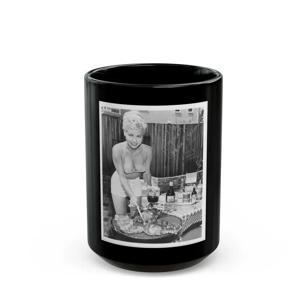 Jeanne Carmen #84 (Vintage Female Icon) Black Coffee Mug-15oz-Go Mug Yourself