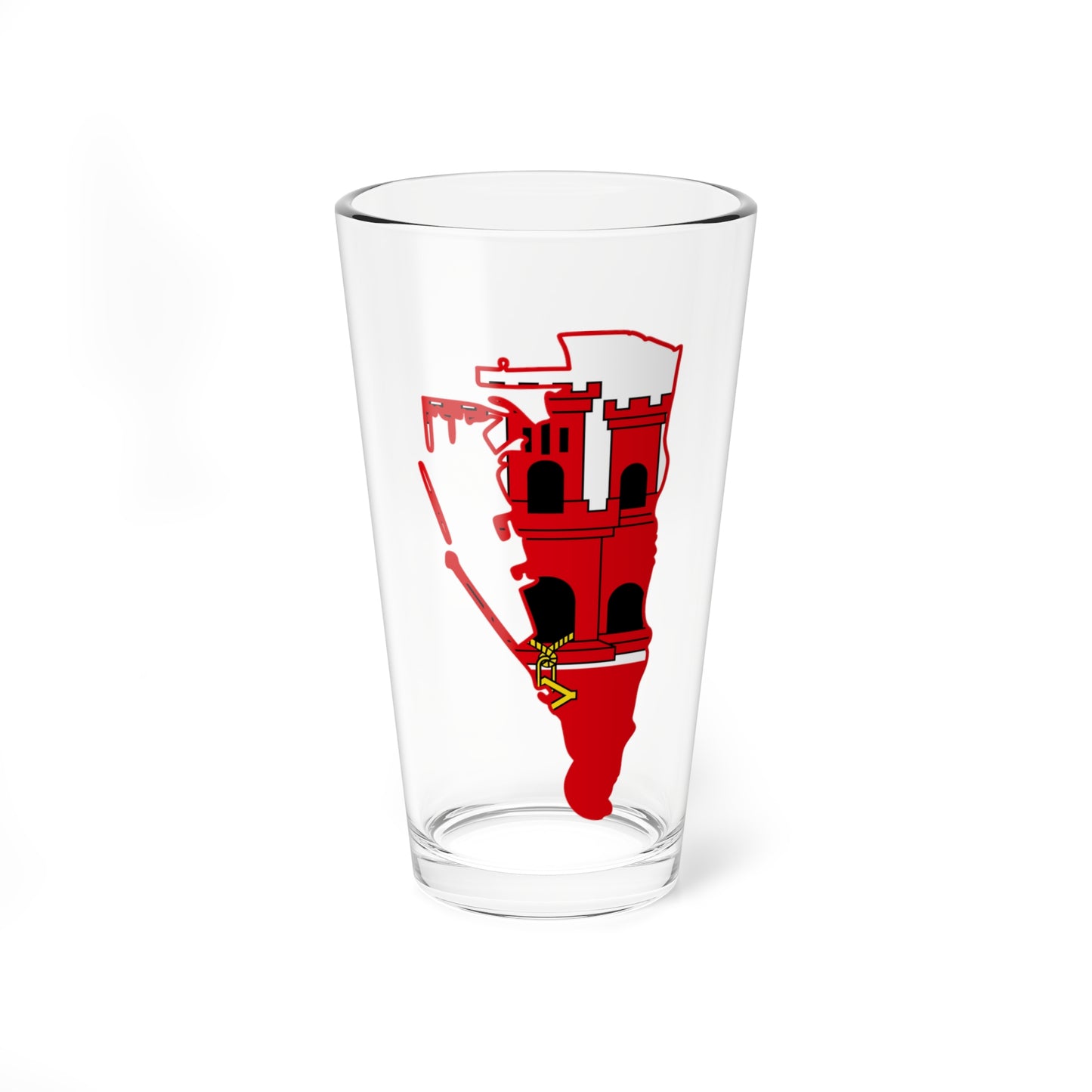Flag map of Gibraltar (United Kingdom) Pint Glass 16oz
