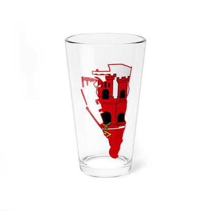 Flag map of Gibraltar (United Kingdom) Pint Glass 16oz