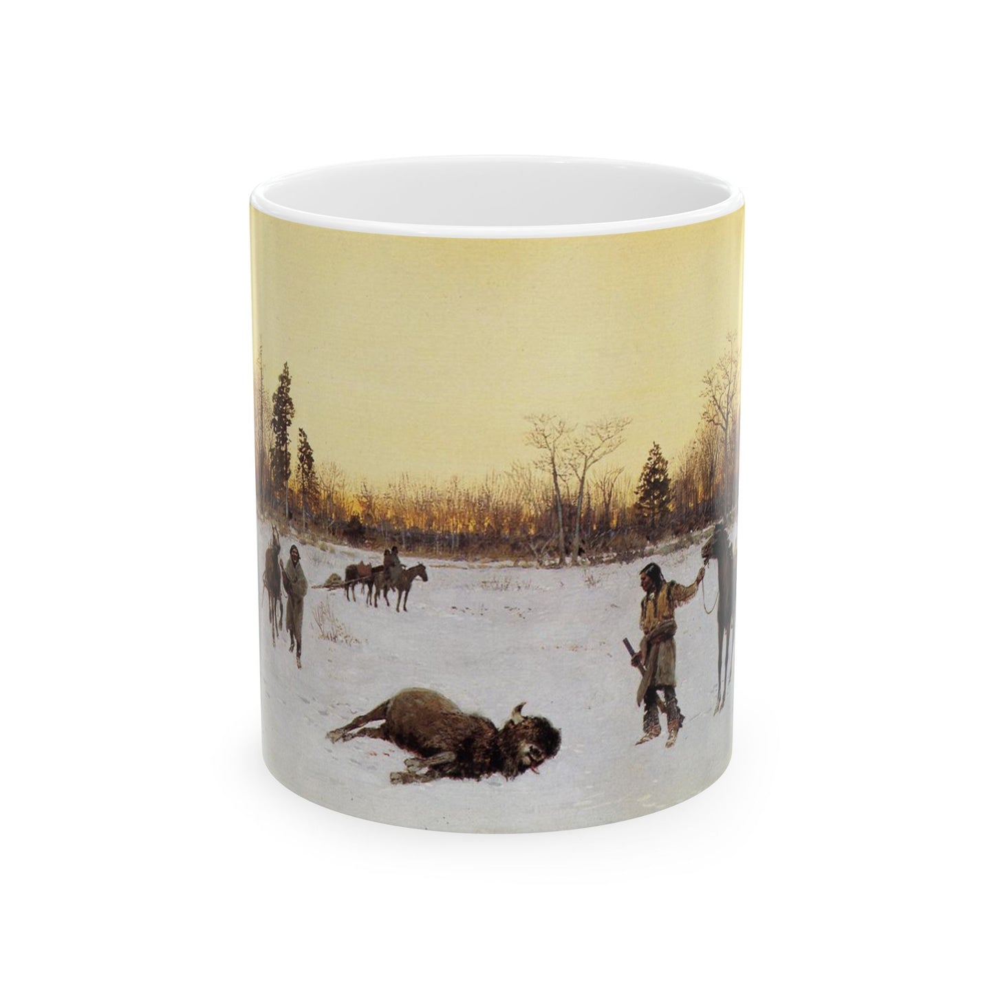 Henry Farny (1847-1916) a lucky shot - 1903 - White Coffee Mug