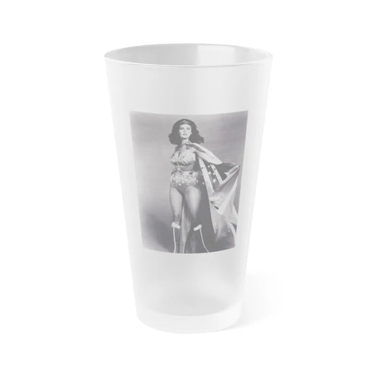 Lynda Carter #217 - Wonder Woman Photo (Vintage Female Icon) Frosted Pint 16oz-16oz-Frosted-Go Mug Yourself