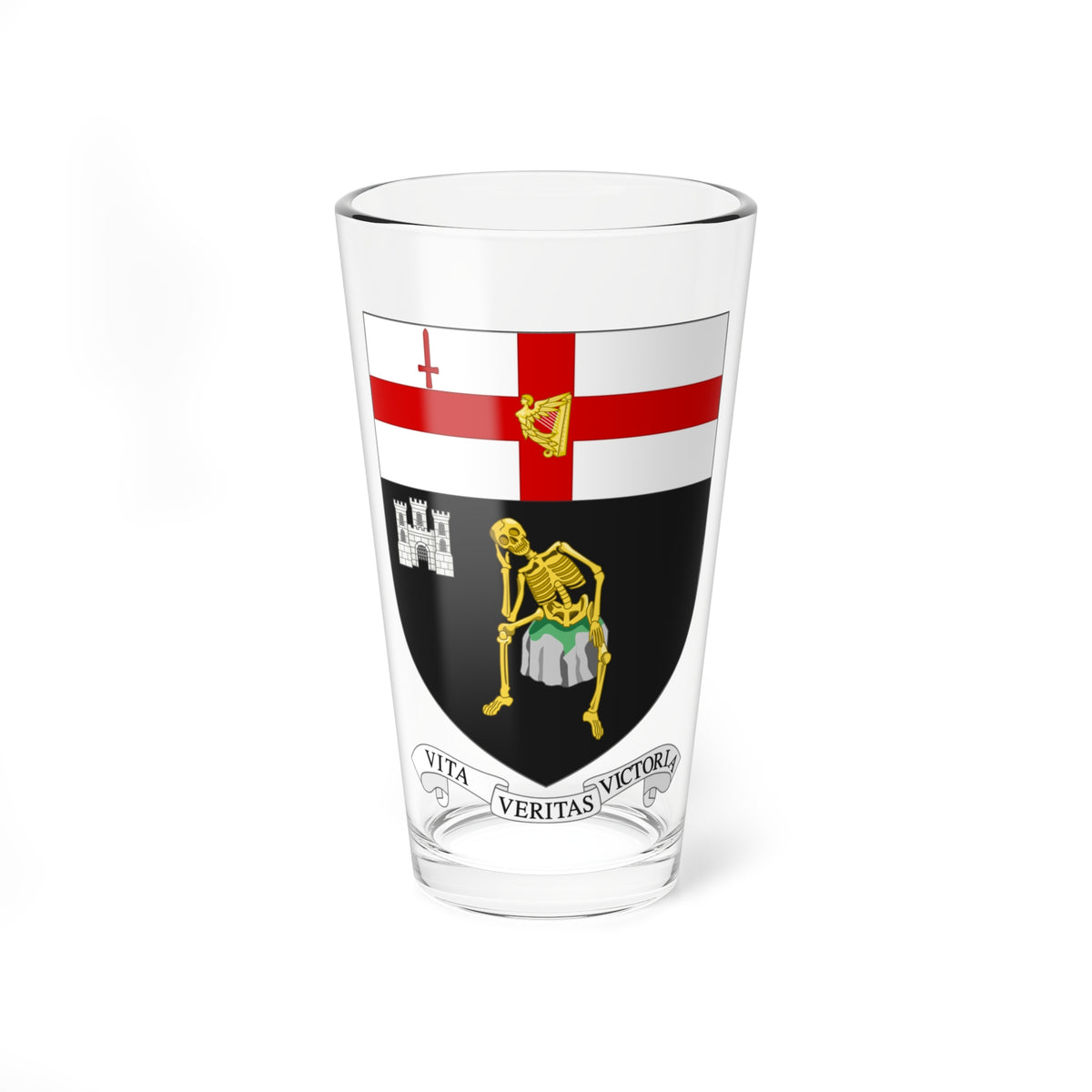 Londonderry COA (United Kingdom) (Coat of Arms) Pint Glass 16oz