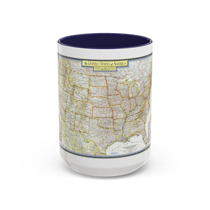 USA - The United States (1951) (Map) Accent Coffee Mug