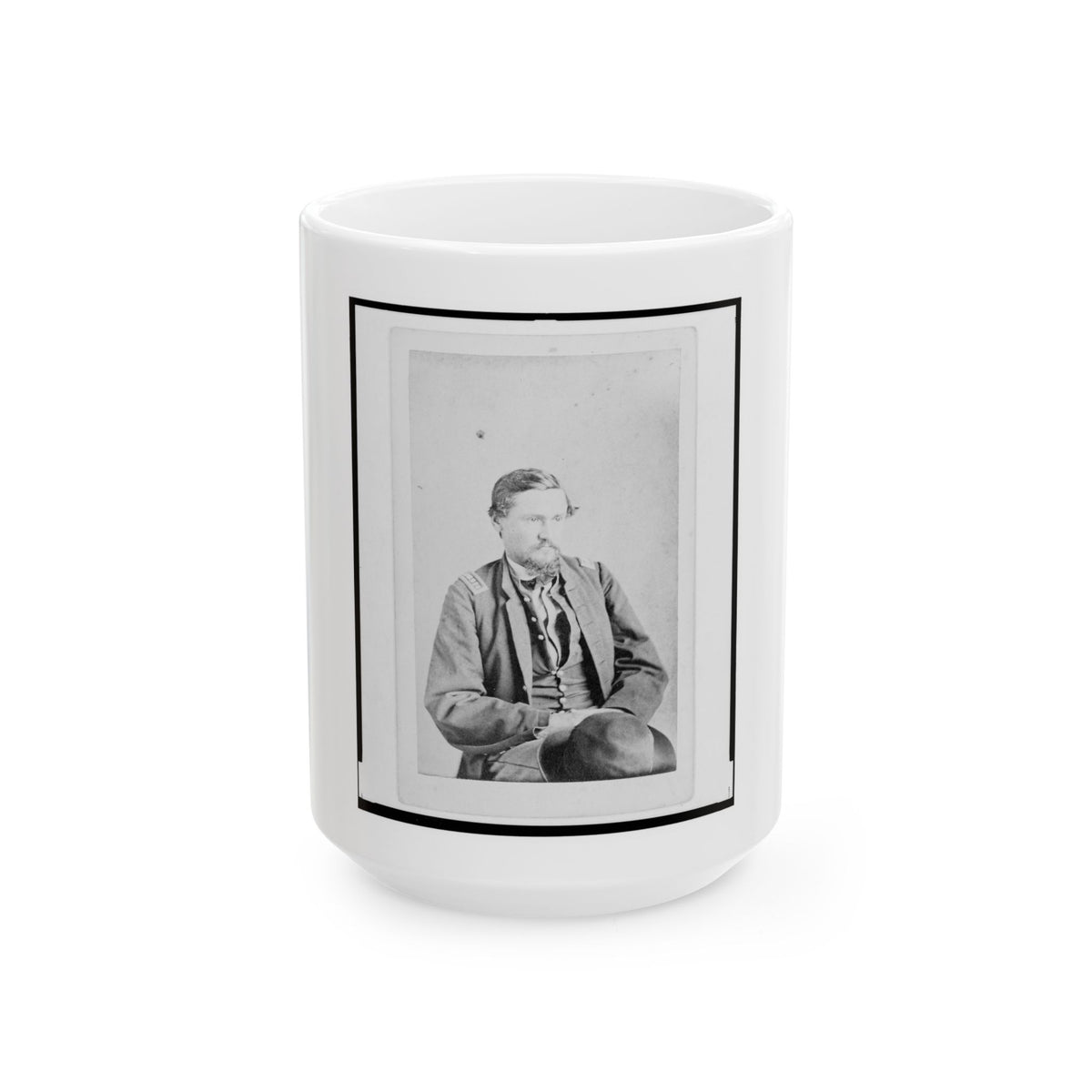 Dr. Felix Blazer, First Assistant Surgeon In The 32nd Indiana Regiment, Half-Length Portrait, Seated, Facing Front (U.S. Civil War) White Coffee Mug