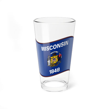 Nuvola Wisconsin flag (United States) Pint Glass 16oz