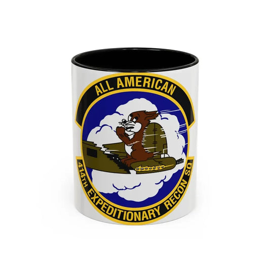 414th Expeditionary Reconnaissance Squadron (U.S. Air Force) Accent Coffee Mug 11oz Black - Go Mug Yourself