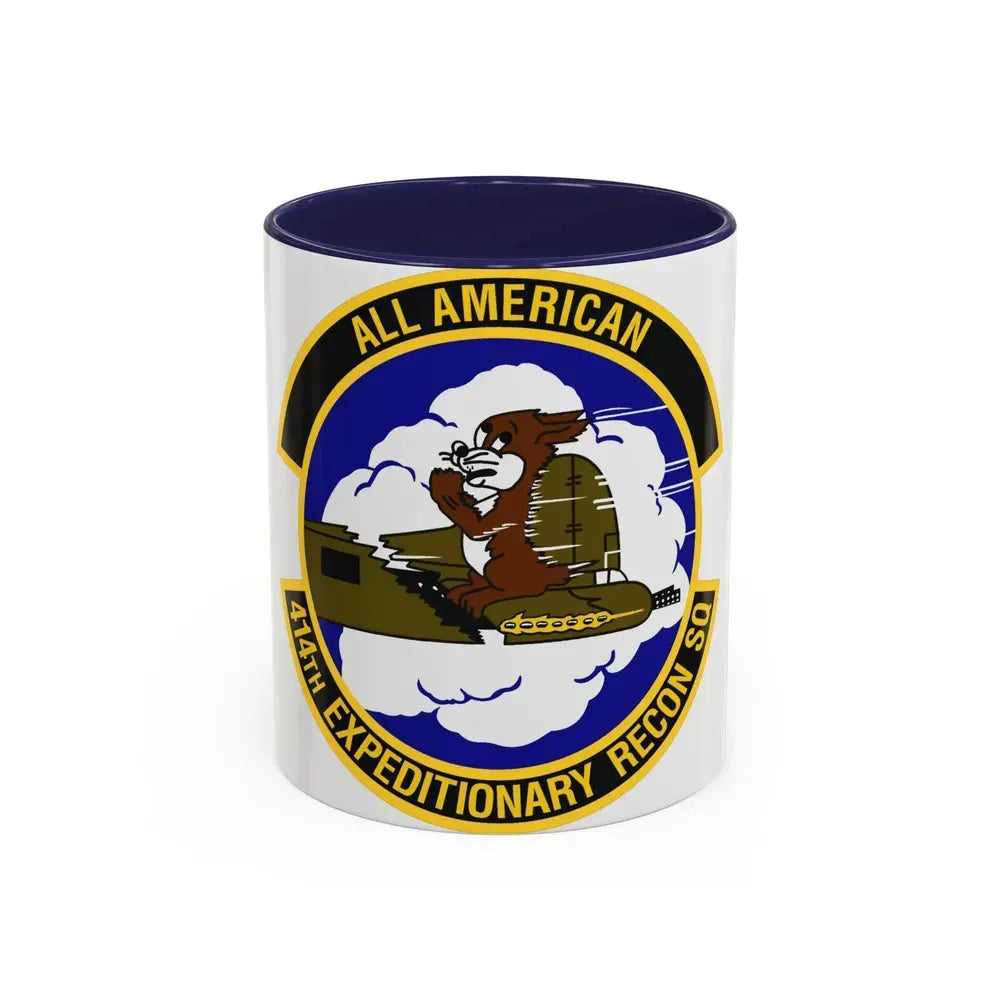 414th Expeditionary Reconnaissance Squadron (U.S. Air Force) Accent Coffee Mug 11oz Navy - Go Mug Yourself