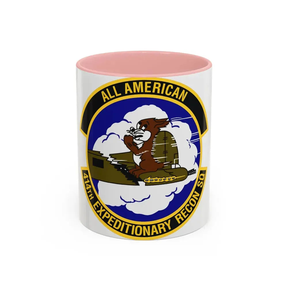 414th Expeditionary Reconnaissance Squadron (U.S. Air Force) Accent Coffee Mug 11oz Pink - Go Mug Yourself