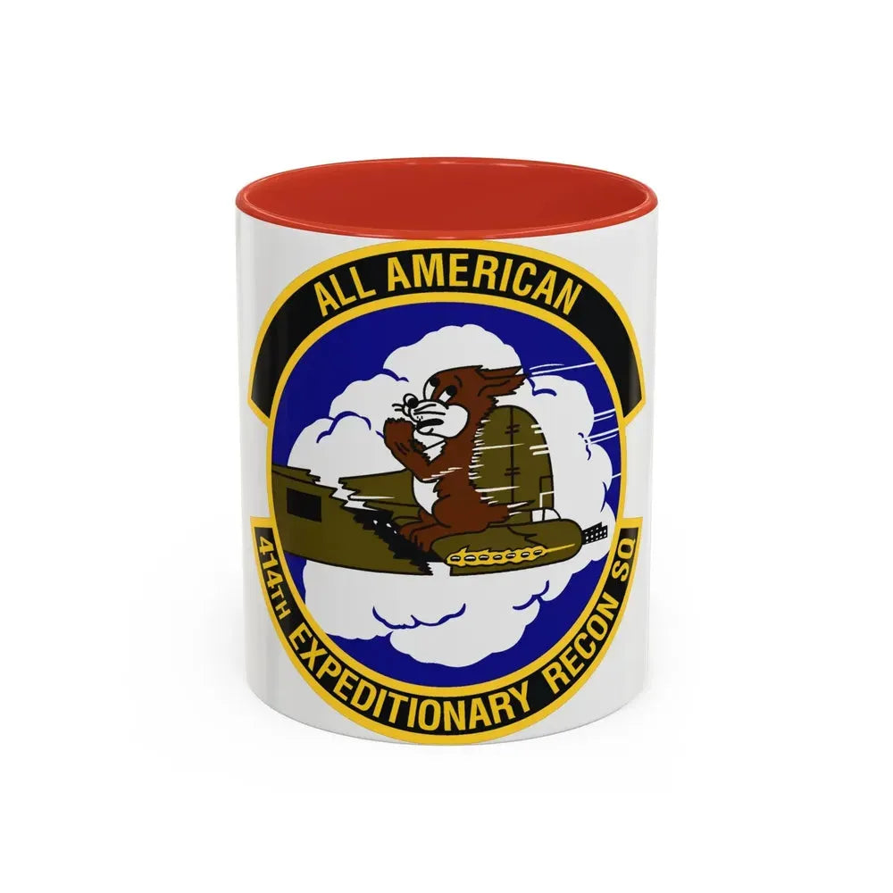 414th Expeditionary Reconnaissance Squadron (U.S. Air Force) Accent Coffee Mug 11oz Red - Go Mug Yourself
