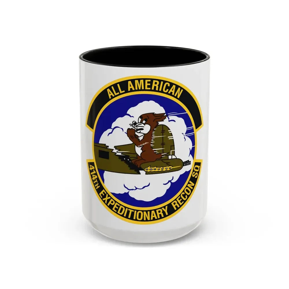 414th Expeditionary Reconnaissance Squadron (U.S. Air Force) Accent Coffee Mug 15oz Black - Go Mug Yourself