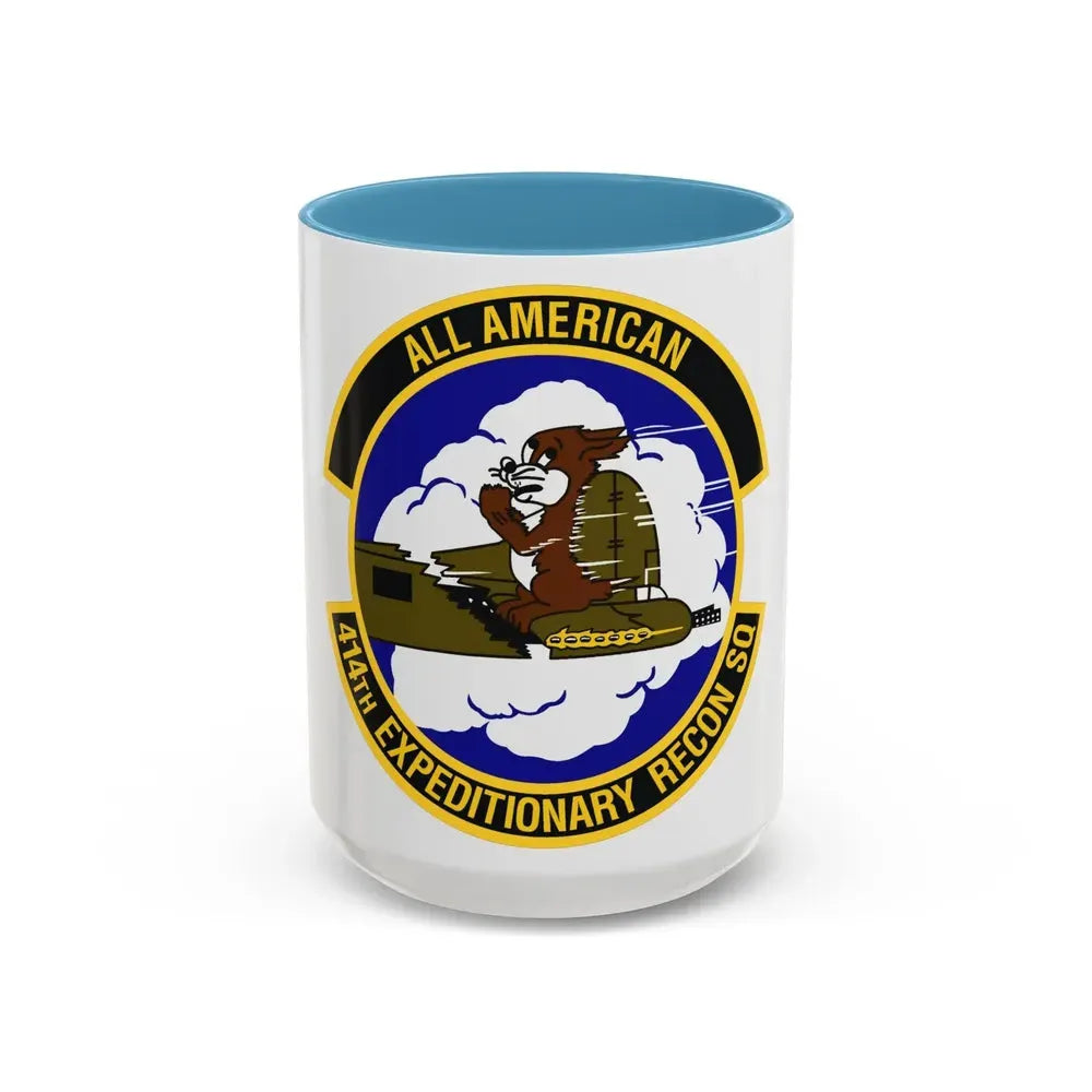 414th Expeditionary Reconnaissance Squadron (U.S. Air Force) Accent Coffee Mug 15oz Light Blue - Go Mug Yourself