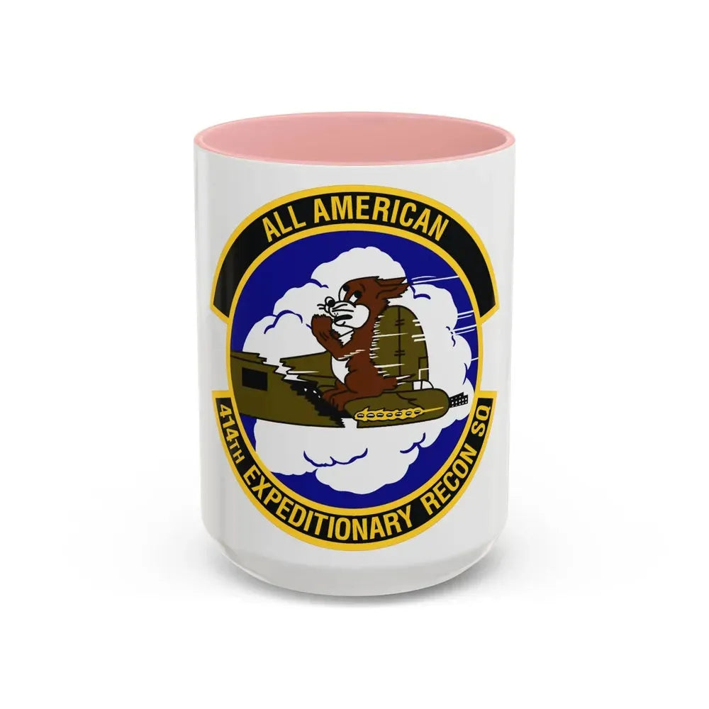 414th Expeditionary Reconnaissance Squadron (U.S. Air Force) Accent Coffee Mug 15oz Pink - Go Mug Yourself
