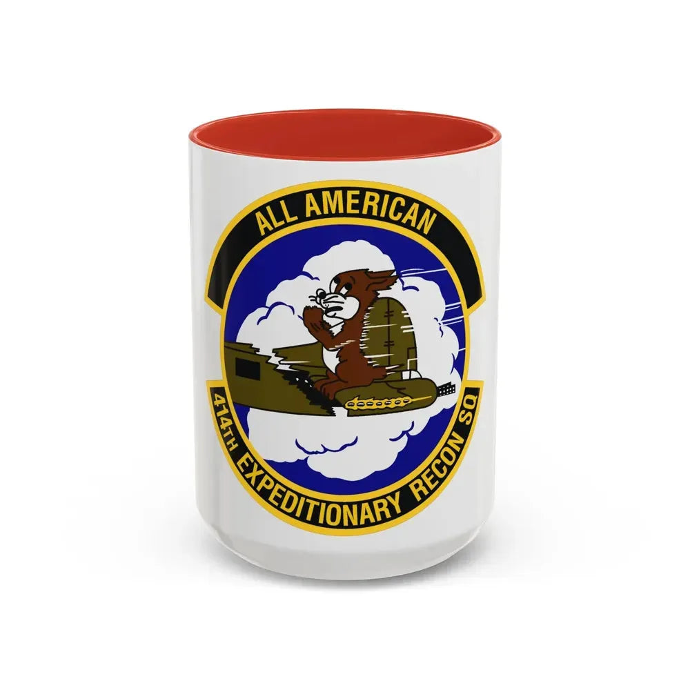 414th Expeditionary Reconnaissance Squadron (U.S. Air Force) Accent Coffee Mug 15oz Red - Go Mug Yourself