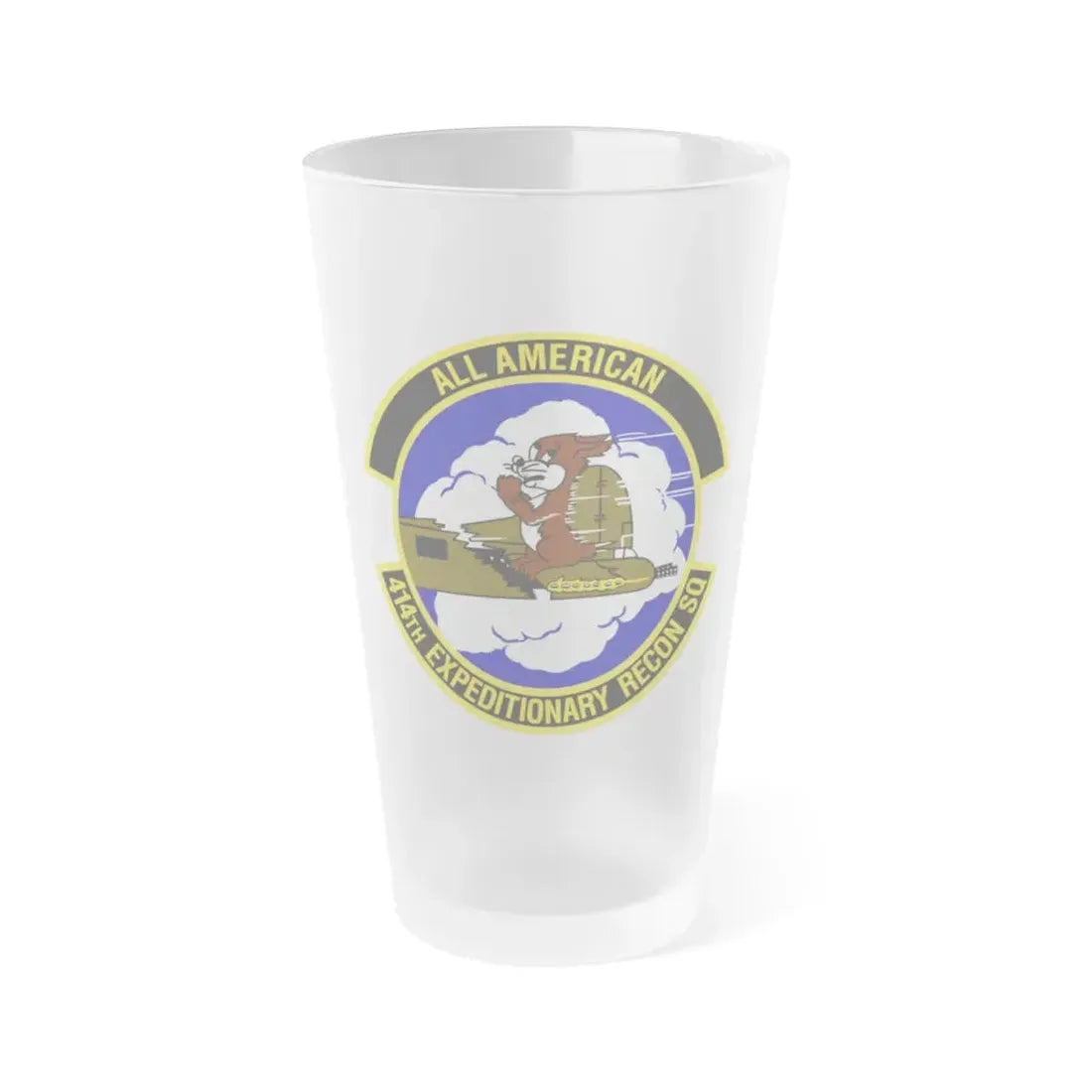 414th Expeditionary Reconnaissance Squadron (U.S. Air Force) Frosted Pint Glass 16oz 16oz Frosted - Go Mug Yourself