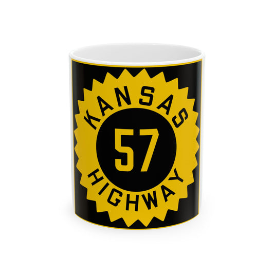 K-57 1926 (Kansas) (Road Sign) White Coffee Mug
