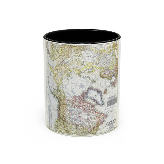 Top Of The World (1949) (Map) Accent Coffee Mug-11oz-Black-Go Mug Yourself