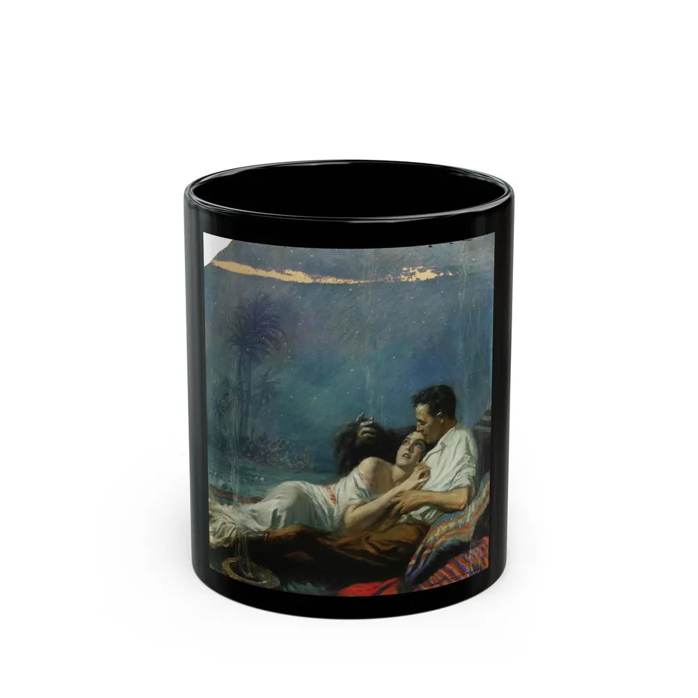 Couple Under the Stars, illustration - Black Coffee Mug-11oz-Go Mug Yourself