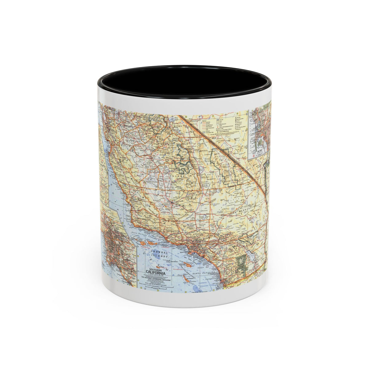 USA - California, Southern (1966) (Map) Accent Coffee Mug