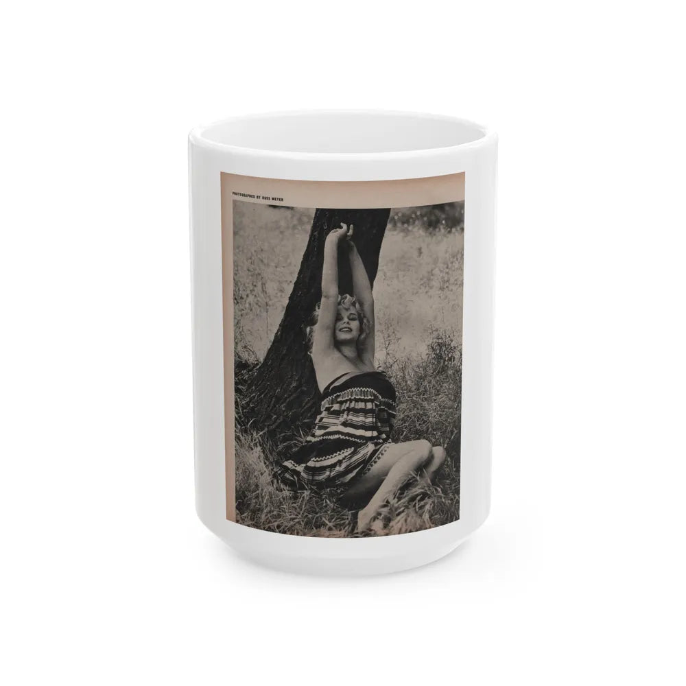 Ingrid Goude #29 - SEE Mag. Jan. '58 - 1 Page & 1 B&W Photo (Vintage Female Icon) White Coffee Mug-15oz-Go Mug Yourself