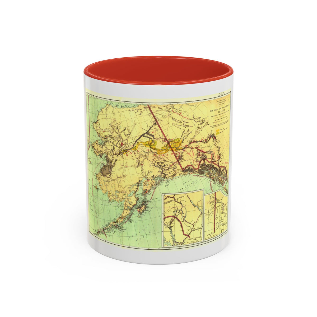 Alaska - The Gold & Coal Fields (1898) (Map) Accent Coffee Mug