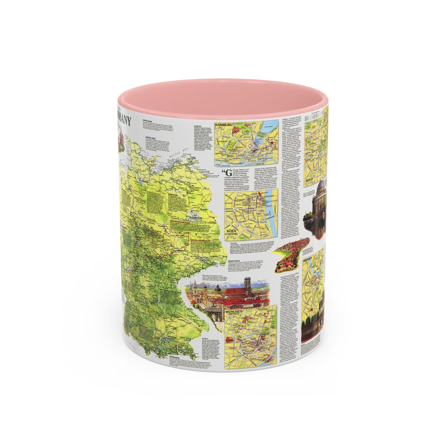 Germany - A Traveller's Map (1991) (Map) Accent Coffee Mug