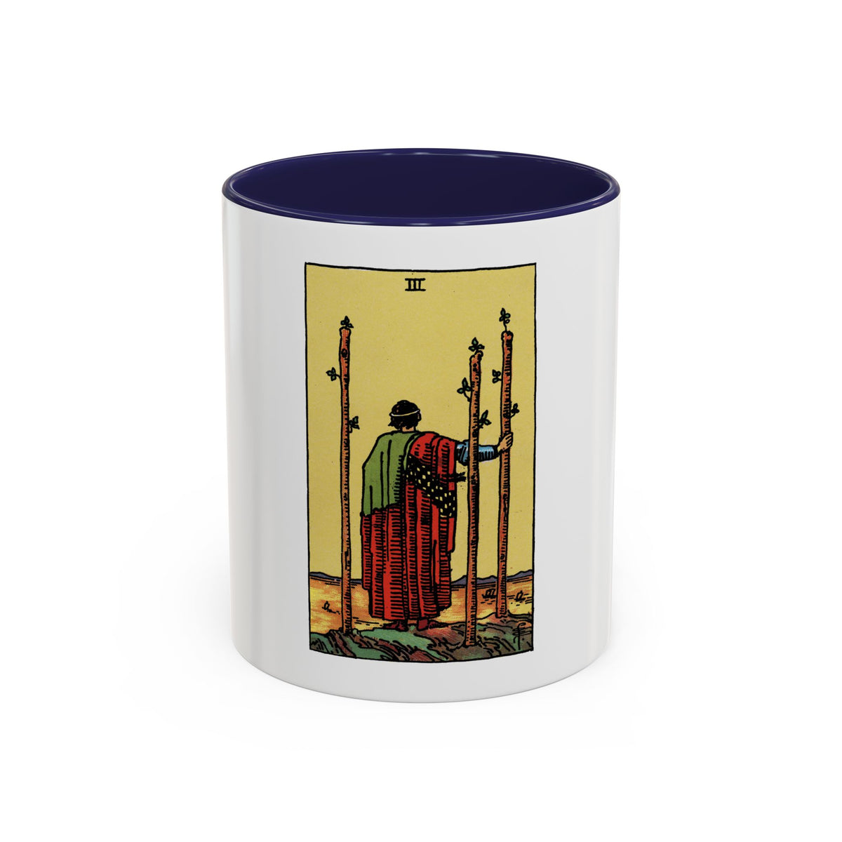 The 3 of Wands (Tarot Card) Accent Coffee Mug