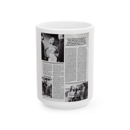 Jeanne Carmen #125 - Pages 11 of 14 with, B&W Movie Stills & Article from Femme Fatales Mag. Oct. '95 (Vintage Female Icon) White Coffee Mug-15oz-Go Mug Yourself