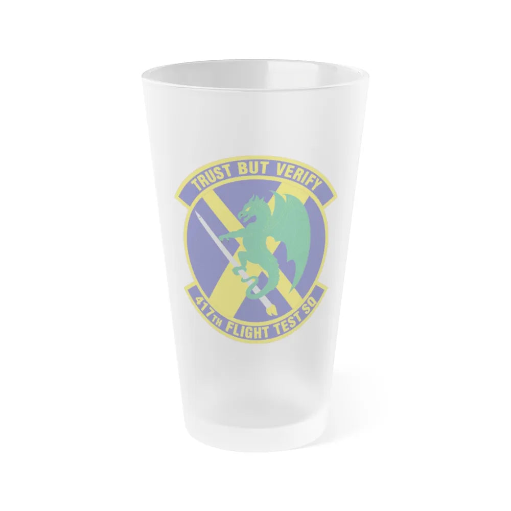 417th Flight Test Squadron (U.S. Air Force) Frosted Pint Glass 16oz-16oz-Frosted-Go Mug Yourself