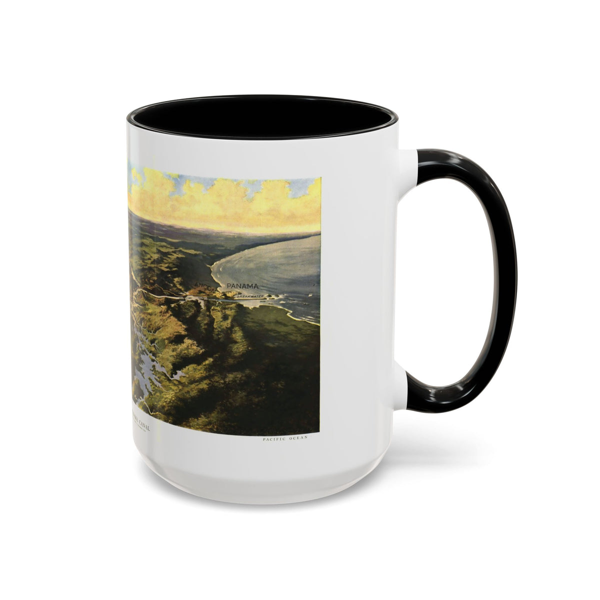 Central America - Panama Canal (1912) (Map) Accent Coffee Mug