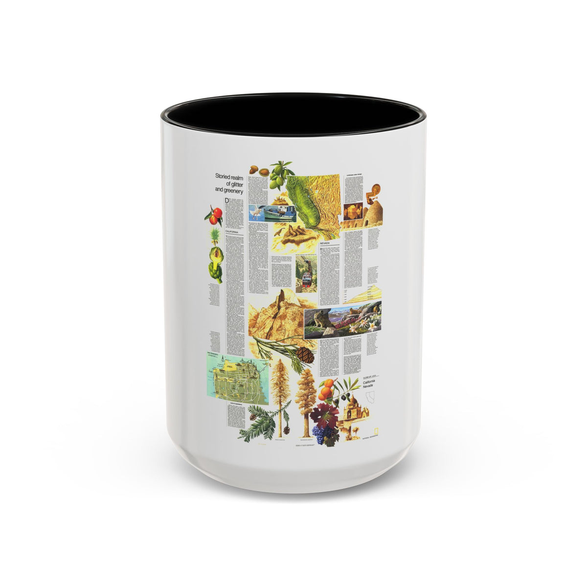 USA - California and Nevada 2 (1974) (Map) Accent Coffee Mug