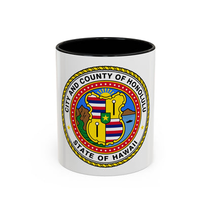 Seal of Honolulu Hawaii - Accent Coffee Mug