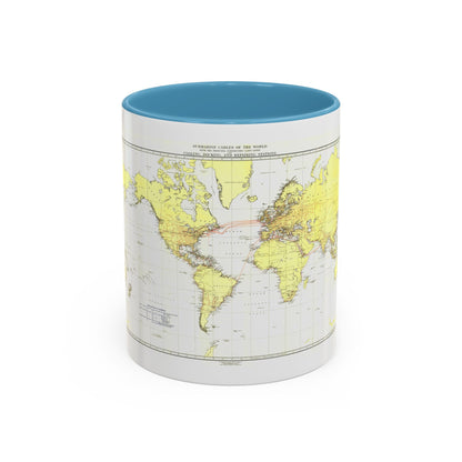 Submarine Cables of the World (1896) (Map) Accent Coffee Mug