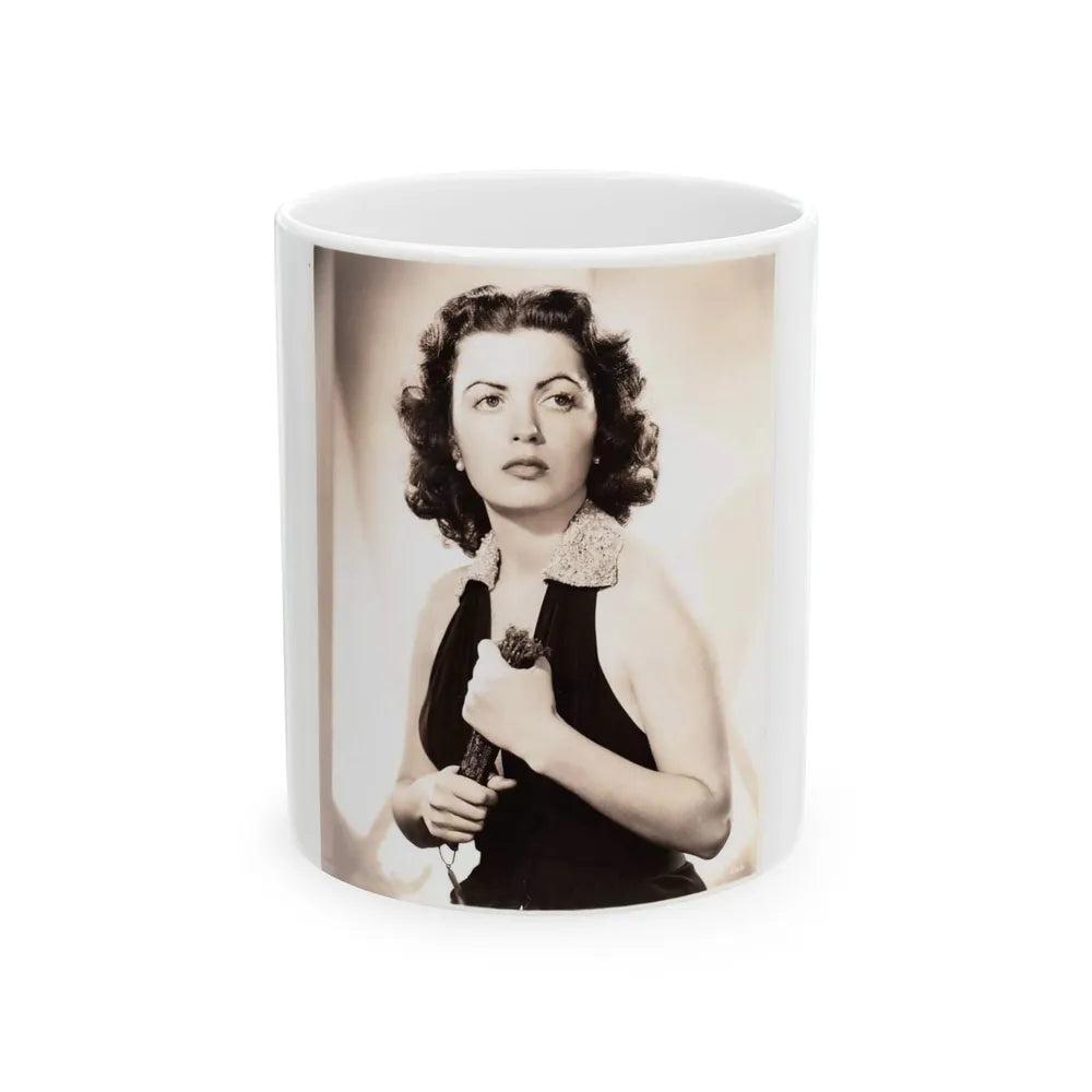 Faith Domergue #136 (Vintage Female Icon) White Coffee Mug-11oz-Go Mug Yourself