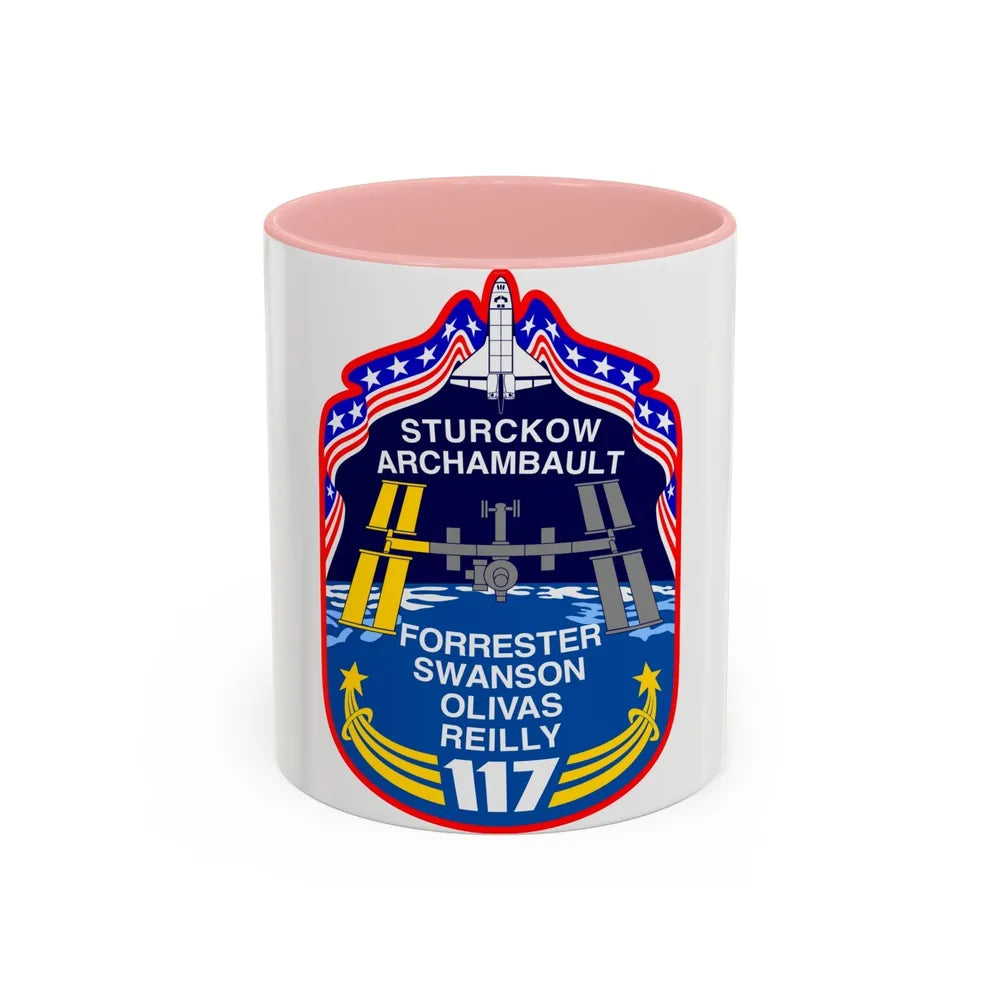 STS 117 (NASA) Accent Coffee Mug-11oz-Pink-Go Mug Yourself